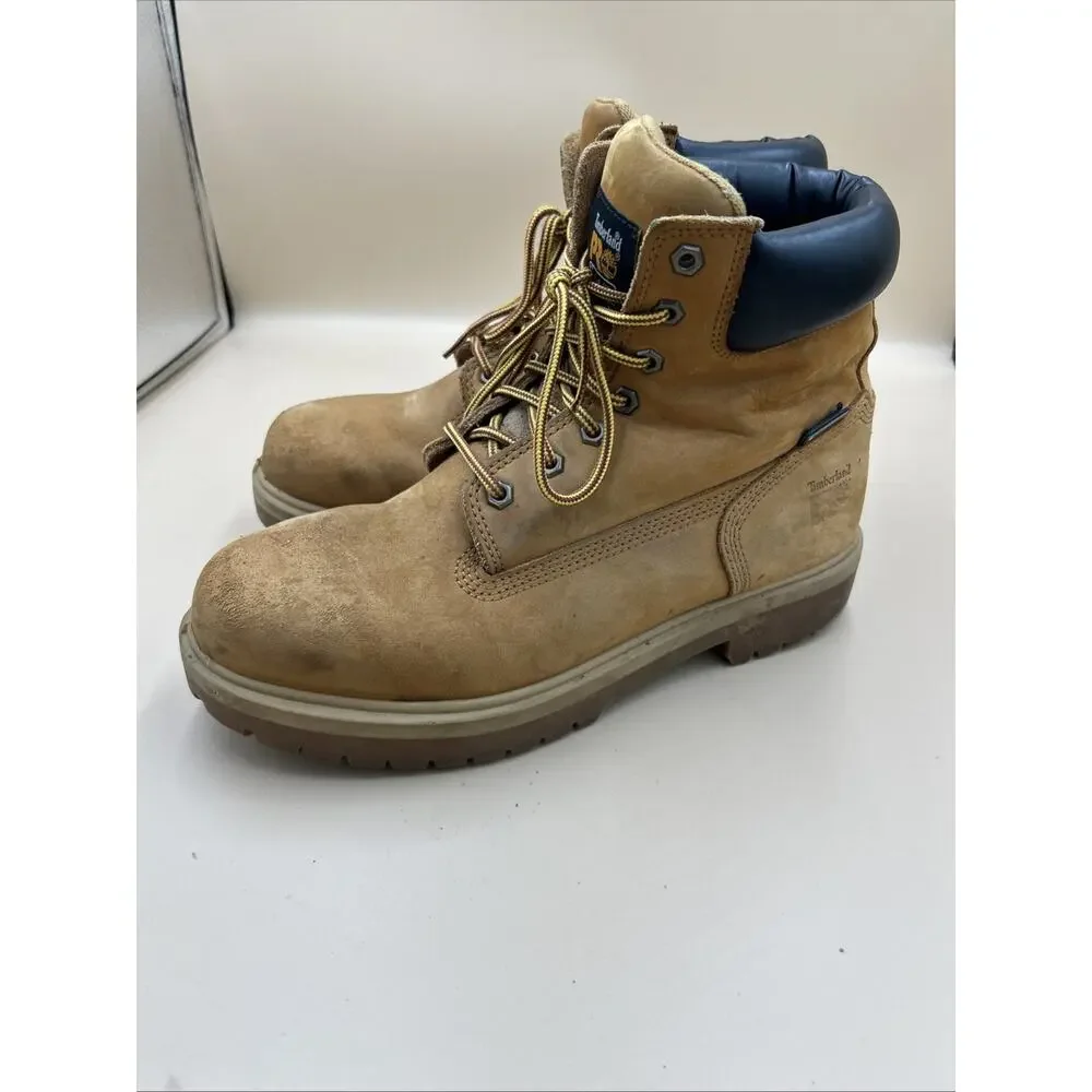 Timberland Pro Boots Mens Size 10W Direct Attach Soft Toe Work Wheat Nubuck